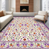 Ultra Soft Area Rug, Non Slip, Stain Resistant, Washable Area Rugs for Living Room, Bedroom, Beige Low Pile Floral Design Area Vibrant Spring Bloom(Ivory)