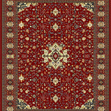 Ultra Soft Area Rug, Non Slip, Stain Resistant, Washable Area Rugs for Living Room, Bedroom, Timeless Antique Medallion Aesthetic(Red)