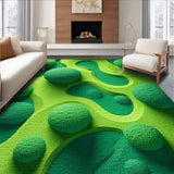 Ultra Soft Area Rug, Non Slip, Stain Resistant, Washable Area Rugs for Living Room, Bedroom, Interactive Toddler Race Car Mat for Toy Rooms(Green)
