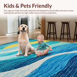 Ultra Soft Area Rug, Non Slip, Stain Resistant, Washable Area Rugs for Living Room, Bedroom, Summer Waves surfer inspired area rug(Blue)