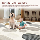 Ivory Beige Modern Geometric Harmony for Stylish Spaces(Beige)