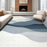 Ultra Soft Area Rug, Non Slip, Stain Resistant, Washable Area Rugs for Living Room, Bedroom, Modern Wavy Stripe Area Rug with Abstract Grey and Blue Flowing Lines(Gray)