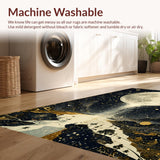 Ultra Soft Area Rug, Non Slip, Stain Resistant, Washable Area Rugs for Living Room, Bedroom, Astrology Tarot Pathway Area Rug Lunar Eclipse Surreal Starry Night Motif(Gray)