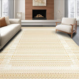 Ultra Soft Area Rug, Non Slip, Stain Resistant, Washable Area Rugs for Living Room, Bedroom, Rustic Geometric Neutral Palette(Beige)