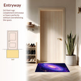 Ultra Soft Area Rug, Non Slip, Stain Resistant, Washable Area Rugs for Living Room, Bedroom, Radiant Colorful Constellation Layout(Purple)