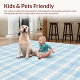 Ultra Soft Area Rug, Non Slip, Stain Resistant, Washable Area Rugs for Living Room, Bedroom, Elegant Bow Knot Coquette Rug Whimsical Bathroom Decor Preppy Soft Carpet(Blue)