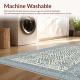 Ultra Soft Area Rug, Non Slip, Stain Resistant, Washable Area Rugs for Living Room, Bedroom, Stylish Boho Diamond Weave(Gray)