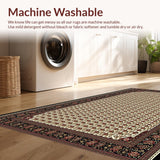 Ultra Soft Area Rug, Non Slip, Stain Resistant, Washable Area Rugs for Living Room, Bedroom, Lively Modern Floral Fusion(White)