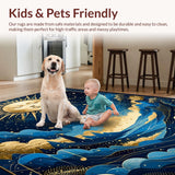 Ultra Soft Area Rug, Non Slip, Stain Resistant, Washable Area Rugs for Living Room, Bedroom, Dreamy Universe Celestial Vibes(Blue)