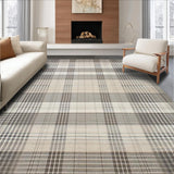 Ultra Soft Area Rug, Non Slip, Stain Resistant, Washable Area Rugs for Living Room, Bedroom, Elegant Neutral Plaid Aesthetic(Beige)