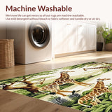Ultra Soft Area Rug, Non Slip, Stain Resistant, Washable Area Rugs for Living Room, Bedroom, Animal Area Adorned with Majestic Giraffes and Nature Motifs(Beige)