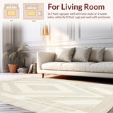 Ultra Soft Area Rug, Non Slip, Stain Resistant, Washable Area Rugs for Living Room, Bedroom, Refined Vintage Floral Arrangement(Beige)