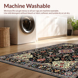 Ultra Soft Area Rug, Non Slip, Stain Resistant, Washable Area Rugs for Living Room, Bedroom, Luxurious Double Plush Aesthetic(Black)