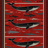 Elegant Black Whale Silhouette(Red)