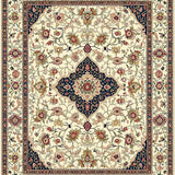 Artisan Floral Medallion Area Classic Farmhouse Decor Collection(Ivory)