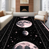 Ultra Soft Area Rug, Non Slip, Stain Resistant, Washable Area Rugs for Living Room, Bedroom, Rustic Celestial Geometric Arrangement(Pink)