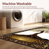Ultra Soft Area Rug, Non Slip, Stain Resistant, Washable Area Rugs for Living Room, Bedroom, Transitional Ethnic Design Sensibility(Gold)