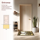 Ultra Soft Area Rug, Non Slip, Stain Resistant, Washable Area Rugs for Living Room, Bedroom, Cozy Abstract Nature Expressions(Gold)