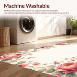 Ultra Soft Area Rug, Non Slip, Stain Resistant, Washable Area Rugs for Living Room, Bedroom, Bright Cheerful Petal Display(Beige)