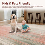 Ultra Soft Area Rug, Non Slip, Stain Resistant, Washable Area Rugs for Living Room, Bedroom, Vintage Inspired Abstract(Pink)