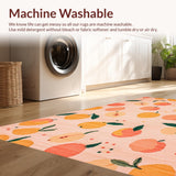 Ultra Soft Area Rug, Non Slip, Stain Resistant, Washable Area Rugs for Living Room, Bedroom, Charming Coral Fruit Motif Delight(Pink)