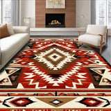 Ultra Soft Area Rug, Non Slip, Stain Resistant, Washable Area Rugs for Living Room, Bedroom, Southwest Inspired Geometric Elegance(Red)