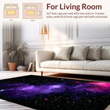 Ultra Soft Area Rug, Non Slip, Stain Resistant, Washable Area Rugs for Living Room, Bedroom, Bold Cosmic Color Splash(Purple)