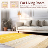 Ultra Soft Area Rug, Non Slip, Stain Resistant, Washable Area Rugs for Living Room, Bedroom, Stylish Farmhouse Inspired Decor(Yellow)