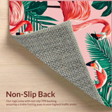 Fresh Botanical Patterned Entrance Mat(Pink)