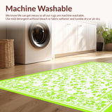 Ultra Soft Area Rug, Non Slip, Stain Resistant, Washable Area Rugs for Living Room, Bedroom, Playful Petal Design(White)