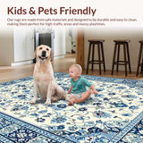 Ultra Soft Area Rug, Non Slip, Stain Resistant, Washable Area Rugs for Living Room, Bedroom, Rustic Vibrant Flower Arrangement(White)