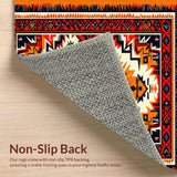 Ultra Soft Area Rug, Non Slip, Stain Resistant, Washable Area Rugs for Living Room, Bedroom, Southwest Aztec Low Pile Living Room Rug(Orange)