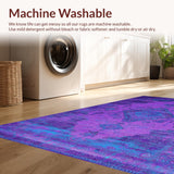Ultra Soft Area Rug, Non Slip, Stain Resistant, Washable Area Rugs for Living Room, Bedroom, Eclectic Distressed Color Fusion(Purple)