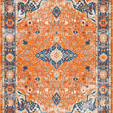 Ultra Soft Area Rug, Non Slip, Stain Resistant, Washable Area Rugs for Living Room, Bedroom, Trendy Faded Vintage Floral(Orange)