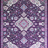 Ultra Soft Area Rug, Non Slip, Stain Resistant, Washable Area Rugs for Living Room, Bedroom, Soft Purple Geometric Motif(Purple)