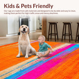 Ultra Soft Area Rug, Non Slip, Stain Resistant, Washable Area Rugs for Living Room, Bedroom, Vibrant Abstract Splash Art(Orange)