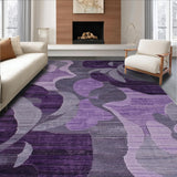 Ultra Soft Area Rug, Non Slip, Stain Resistant, Washable Area Rugs for Living Room, Bedroom, Rustic Ogee Print Aesthetic(Purple)