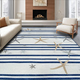 Ultra Soft Area Rug, Non Slip, Stain Resistant, Washable Area Rugs for Living Room, Bedroom, Trendy Nautical Patterned Decor Piece(Gray)