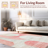 Ultra Soft Area Rug, Non Slip, Stain Resistant, Washable Area Rugs for Living Room, Bedroom, Contemporary Bow Loop Rug With Bold Uno Reverse Graphic And Sleek Curved Lines(Pink)