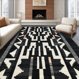 Ultra Soft Area Rug, Non Slip, Stain Resistant, Washable Area Rugs for Living Room, Bedroom, Vibrant Zebra-Inspired Artistic Flair(Black)