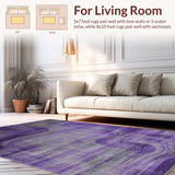 Ultra Soft Area Rug, Non Slip, Stain Resistant, Washable Area Rugs for Living Room, Bedroom, Whimsical Artistic Ombre Design(Purple)