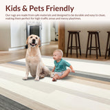 Ultra Soft Area Rug, Non Slip, Stain Resistant, Washable Area Rugs for Living Room, Bedroom, Abstract Horizon Beige Grey Runner Modern Striped Hallway(Beige)