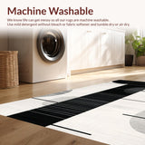 Ultra Soft Area Rug, Non Slip, Stain Resistant, Washable Area Rugs for Living Room, Bedroom, Sophisticated Toned Monochrome Theme(Black)
