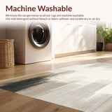 Ultra Soft Area Rug, Non Slip, Stain Resistant, Washable Area Rugs for Living Room, Bedroom, Artistic Brushstroke with Sophisticated Neutral Palette(Gray)