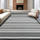 Ultra Soft Area Rug, Non Slip, Stain Resistant, Washable Area Rugs for Living Room, Bedroom, Luxe Classic Contrast Design(Black)
