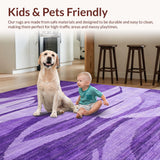 Ultra Soft Area Rug, Non Slip, Stain Resistant, Washable Area Rugs for Living Room, Bedroom, Elegant High-Pile Ombre Effect(Purple)