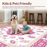 Elegant Area White Pink Beige with Bethlehem Traditional Design(White)