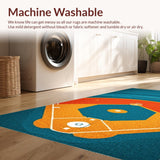 Ultra Soft Area Rug, Non Slip, Stain Resistant, Washable Area Rugs for Living Room, Bedroom, Eclectic 3D Printed Sport Pattern(Orange)