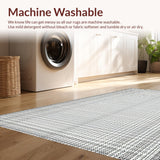 Ultra Soft Area Rug, Non Slip, Stain Resistant, Washable Area Rugs for Living Room, Bedroom, Sleek Black and White Tiled Design(Gray)