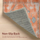 Ultra Soft Area Rug, Non Slip, Stain Resistant, Washable Area Rugs for Living Room, Bedroom, Transitional Soft Beige Layered Patterns(Orange)